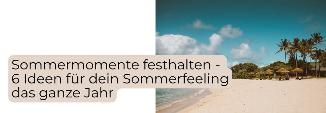 Tropischer Strand mit Palmen – Sommermomente und Urlaubserinnerungen festhalten