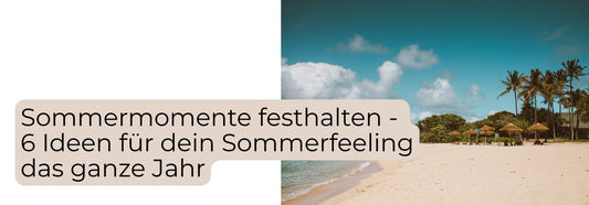 Tropischer Strand mit Palmen – Sommermomente und Urlaubserinnerungen festhalten