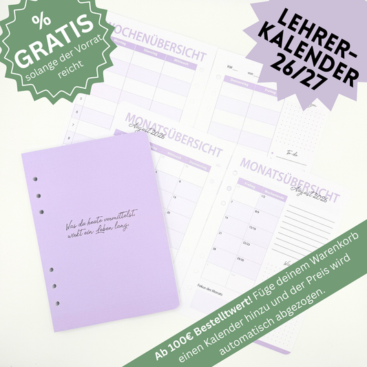 Lehrerkalender: Dein Schuljahr 26/27
