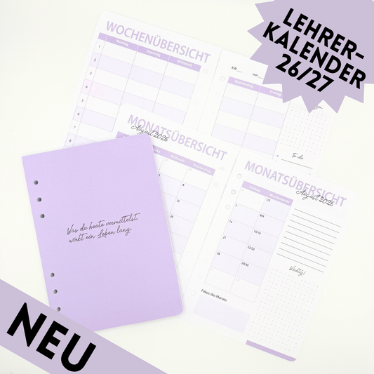 Lehrerkalender: Dein Schuljahr 26/27