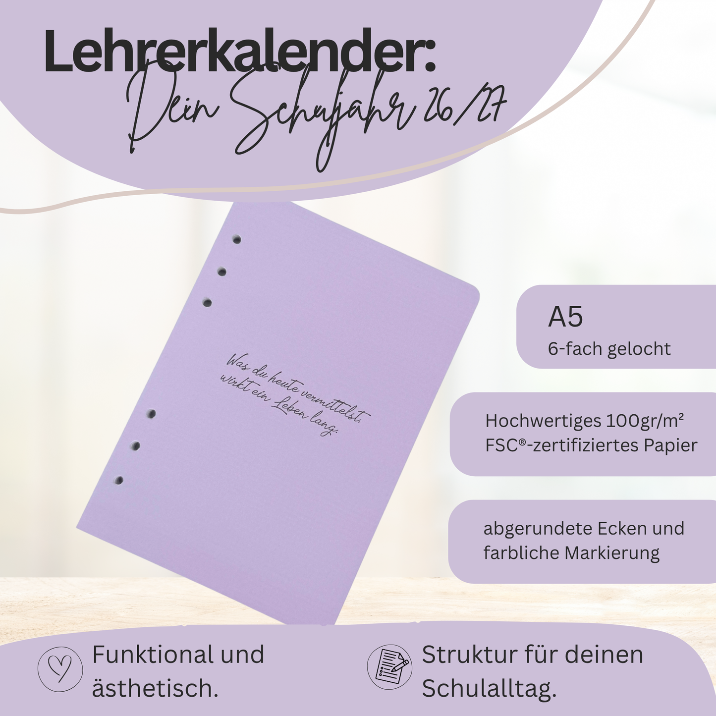 Lehrerkalender: Dein Schuljahr 26/27