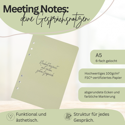Meeting Notes: deine Gesprächsnotizen